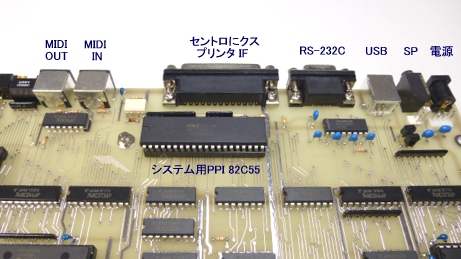 システム専用のPPI 82C55回りの配置　フロントパネル方法から